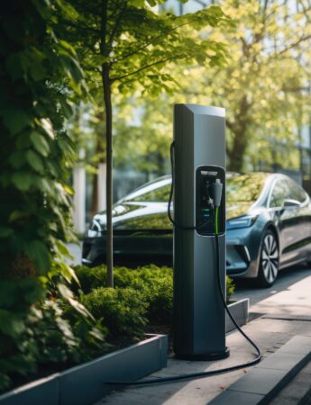 energizing sustainability: the electric green and eco-friendly car revolution, showcasing efficient battery charging and embracing eco-conscious driving for a greener and cleaner automotive future.